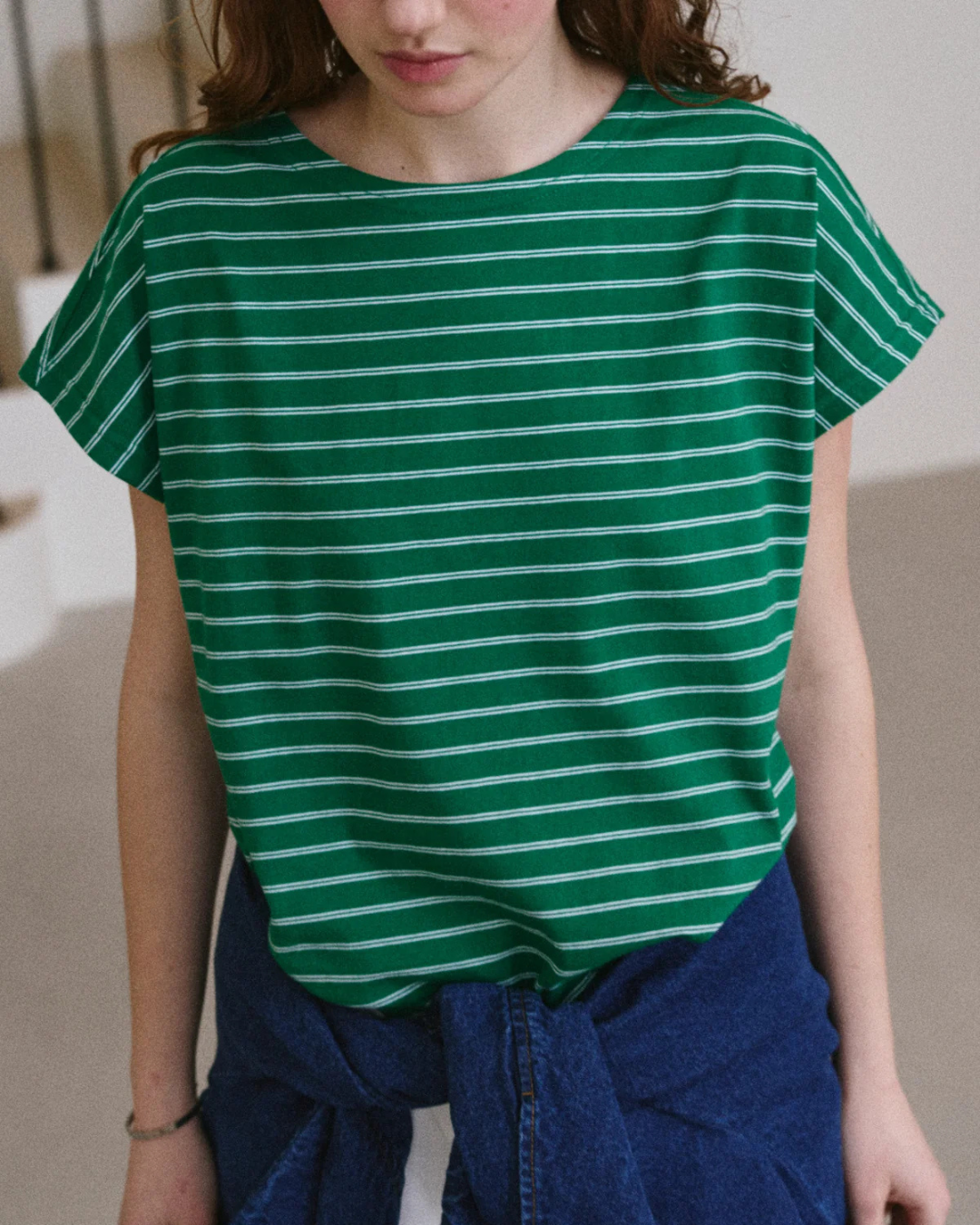 Striped French Tee