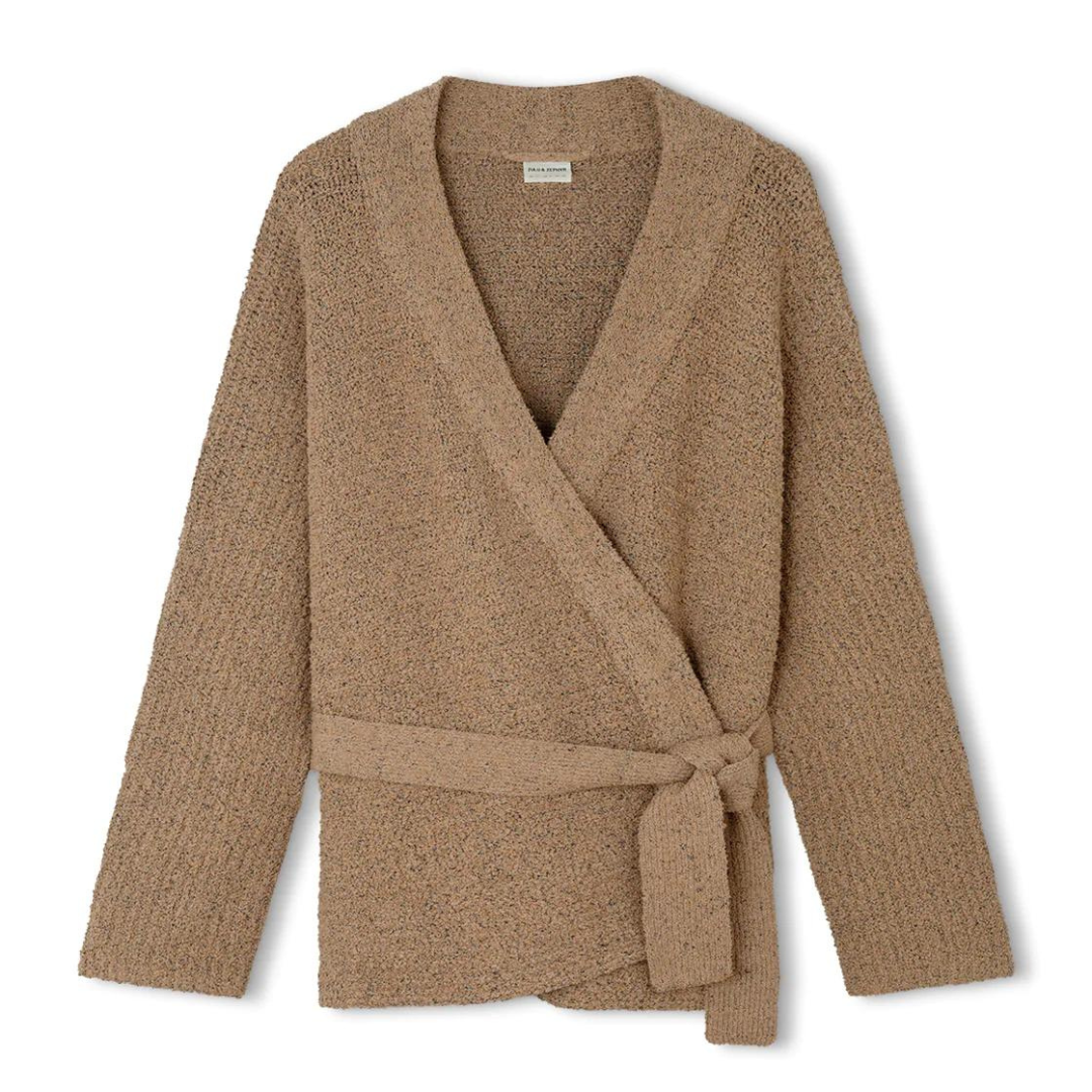 Almond Cotton Blend Cardigan