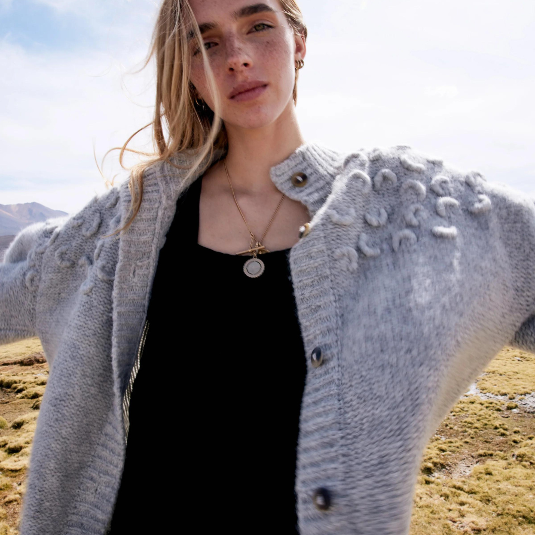 Cusco Cardigan in Dove Grey