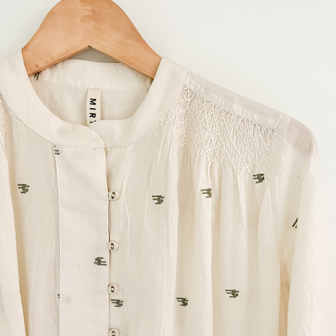 Florence Blouse in Ivory Jamandi