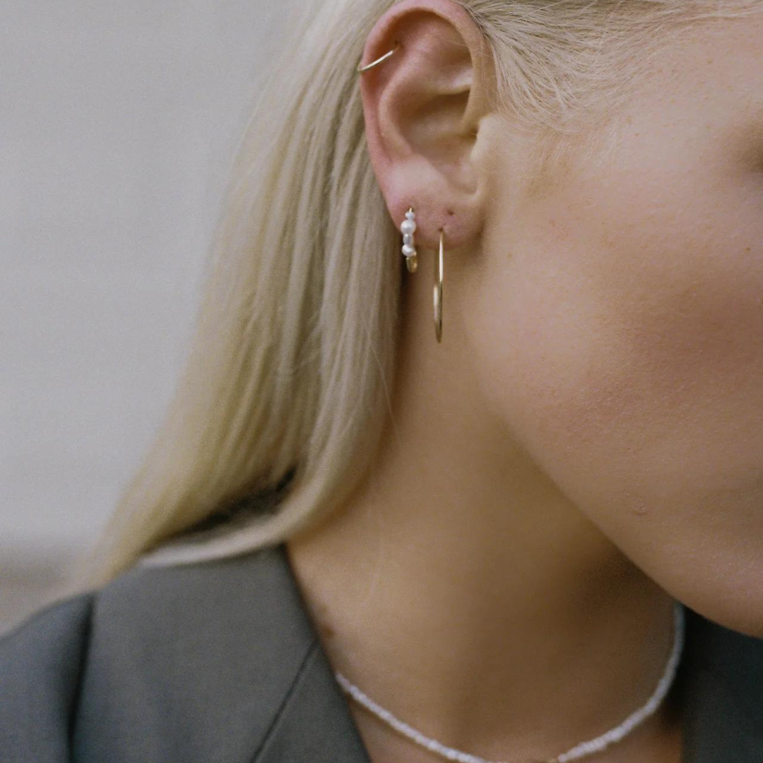 Mini Mixed Pearl Safety Pin Earring