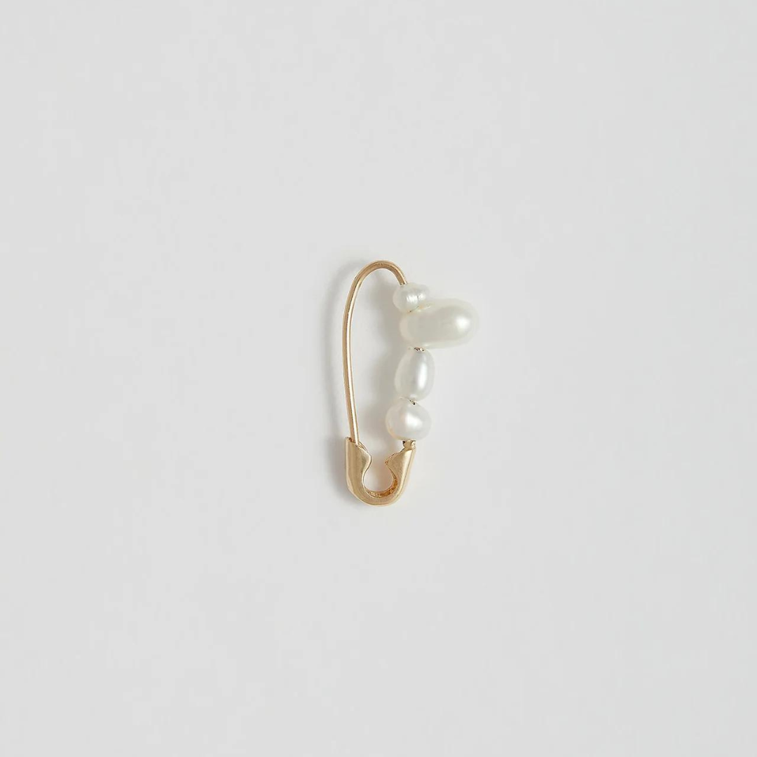 Mini Mixed Pearl Safety Pin Earring