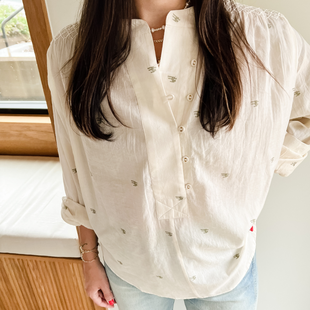 Florence Blouse in Ivory Jamandi