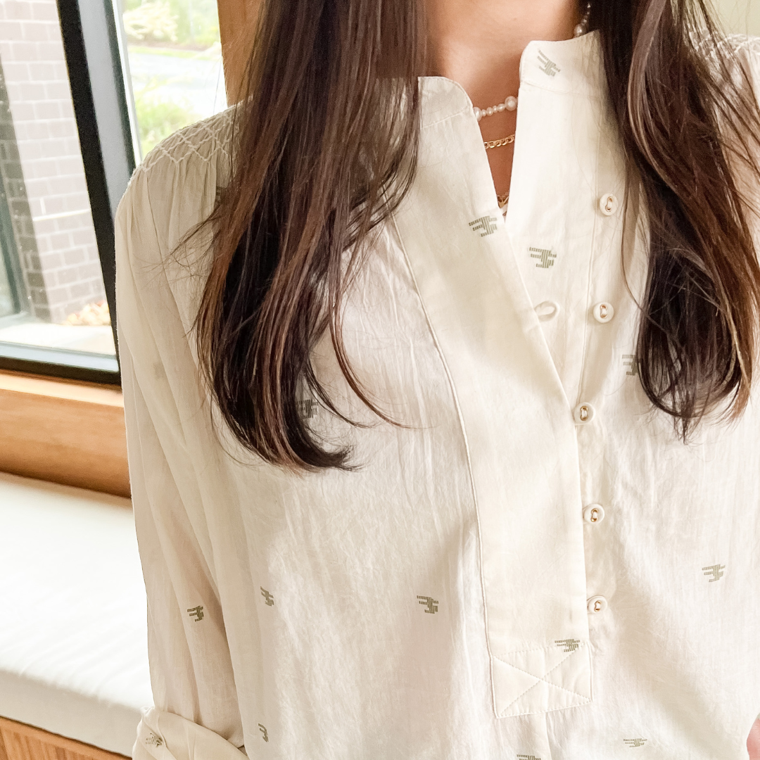 Florence Blouse in Ivory Jamandi