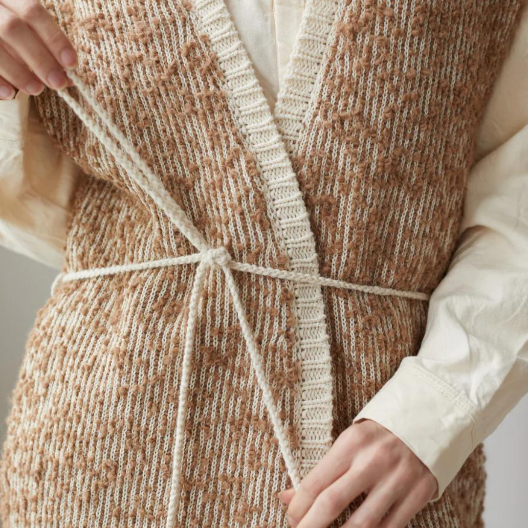 Praline Knit Weave Vest