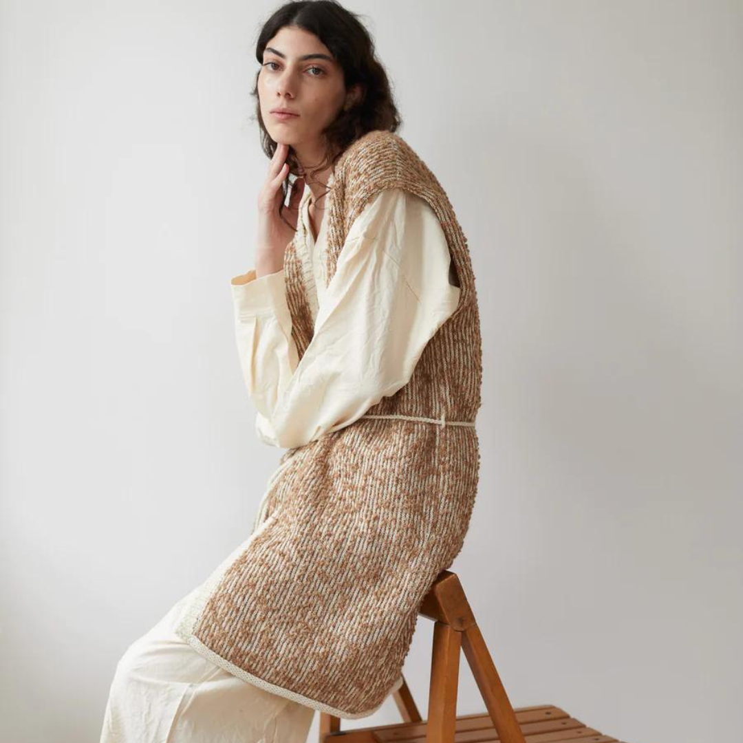 Praline Knit Weave Vest