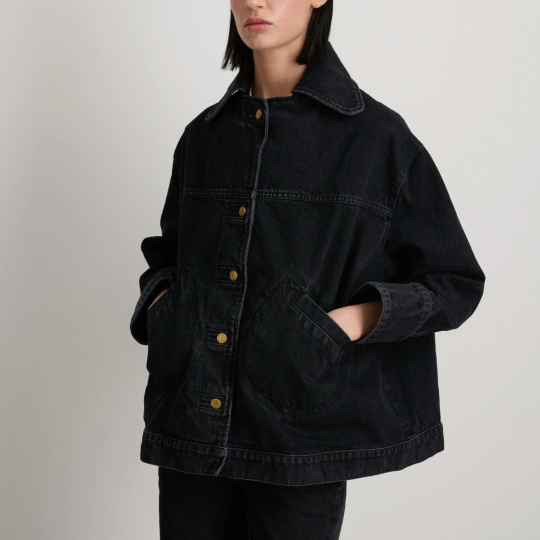 Stadium Jacket in Len Black