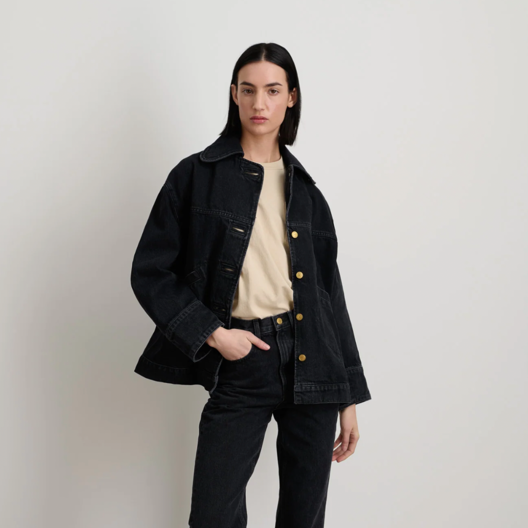Stadium Jacket in Len Black