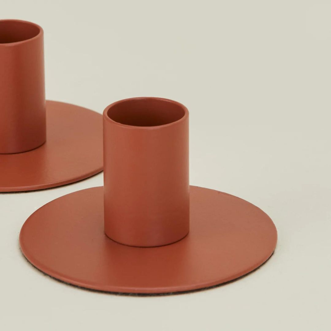 Essential Metal Candle Holders- Set of 2