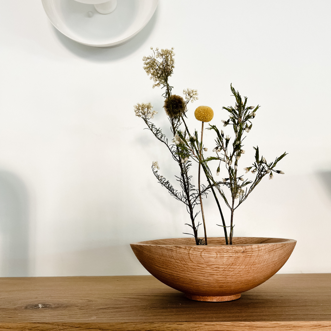 Handmade Wood Dried Flower Bowl