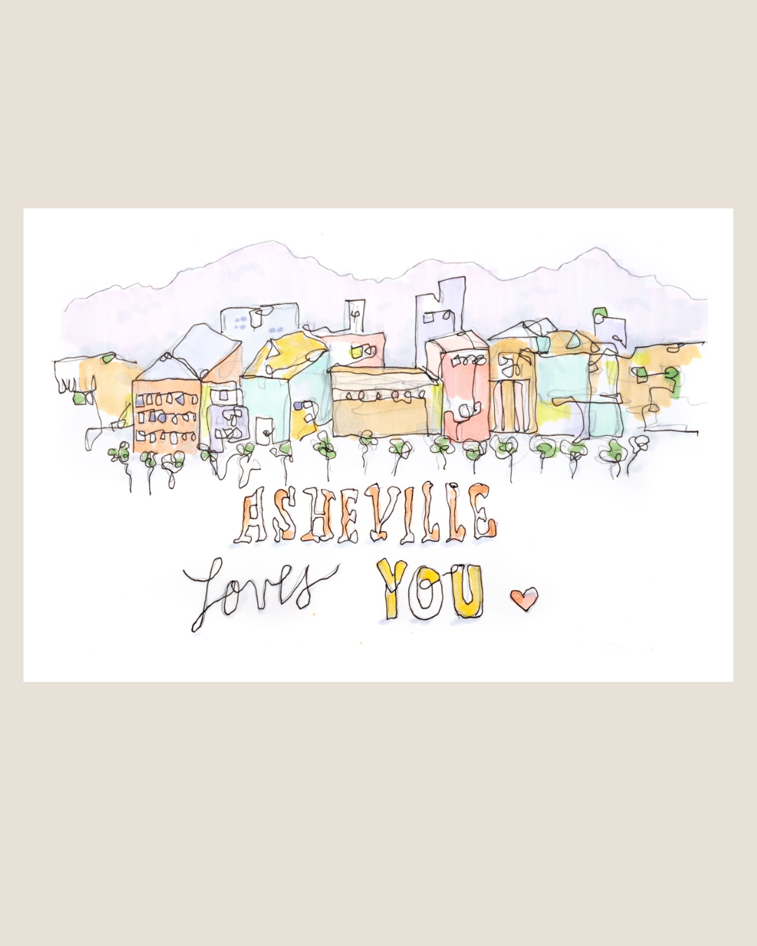 AVL Loves You Line Drawing Print