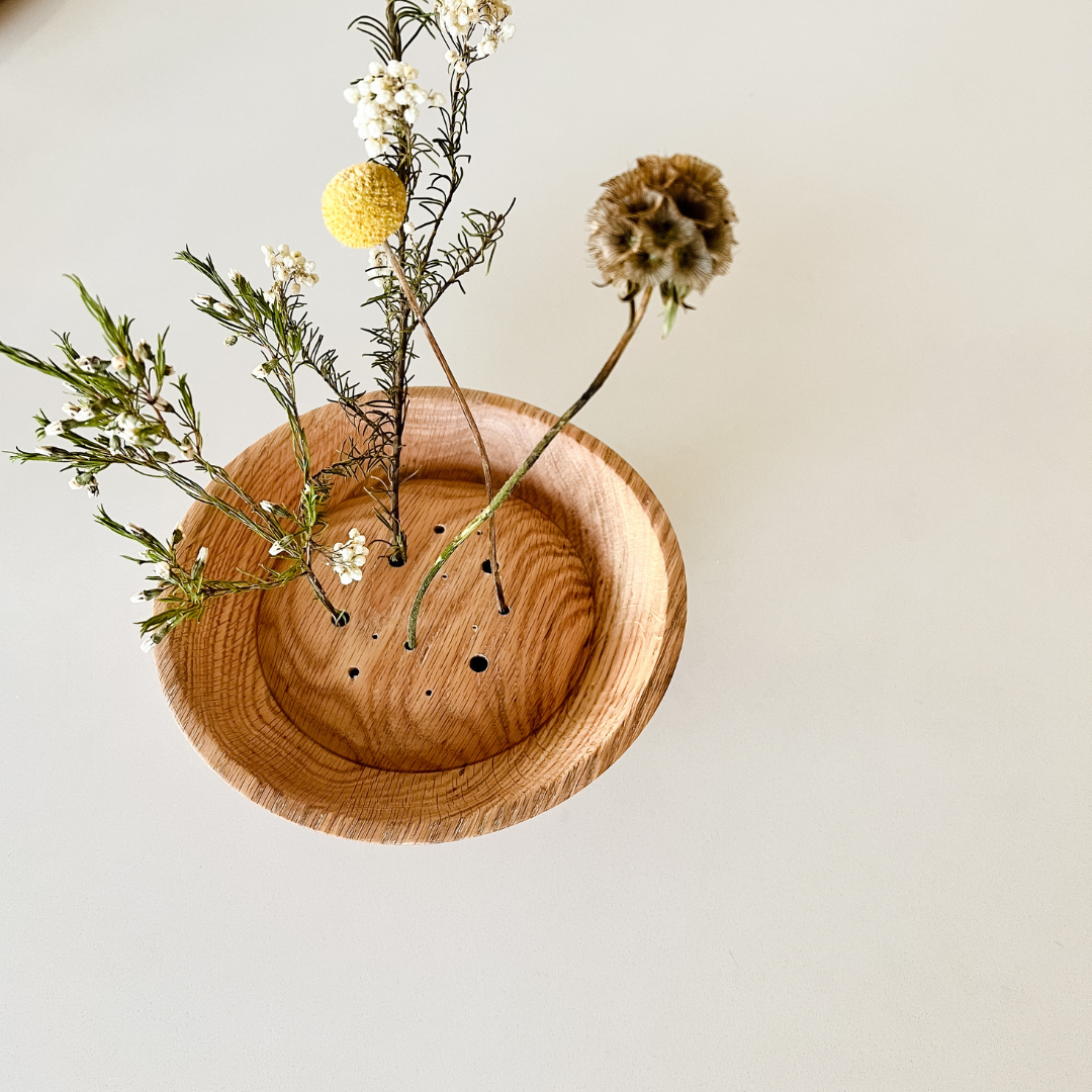 Handmade Wood Dried Flower Bowl