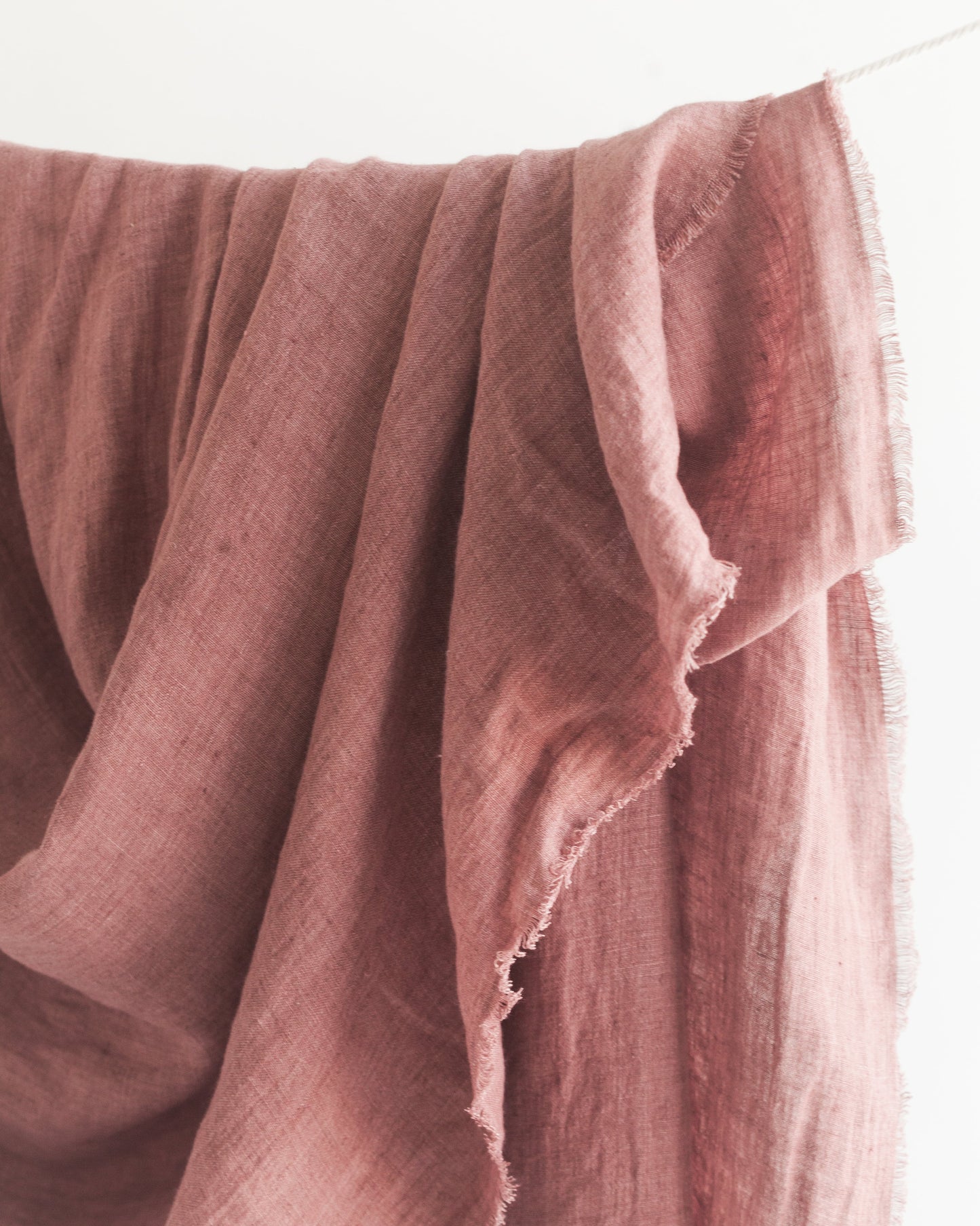 Stone Washed Linen Throw - Ash Rose