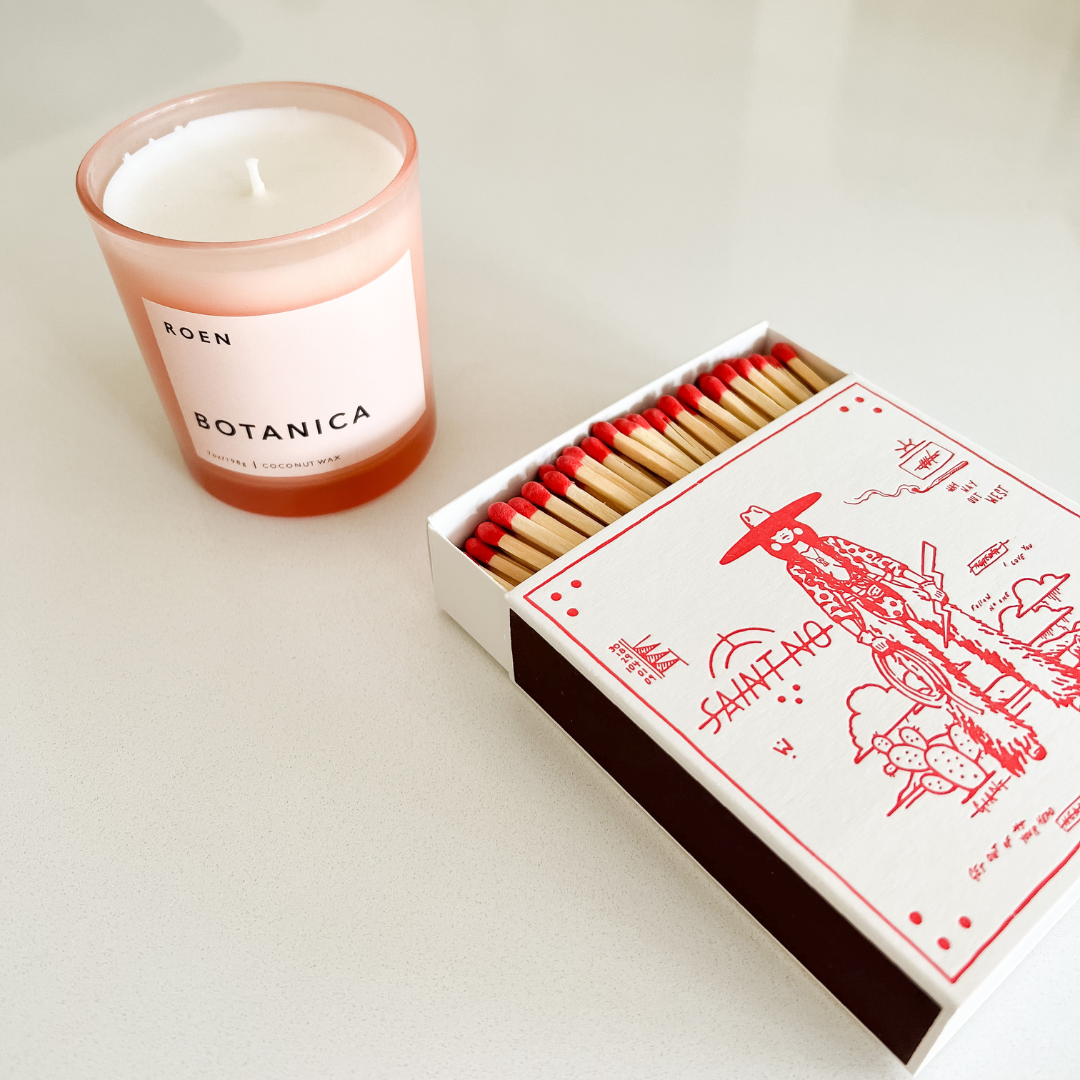 Roen Candle and Matchbox Bundle